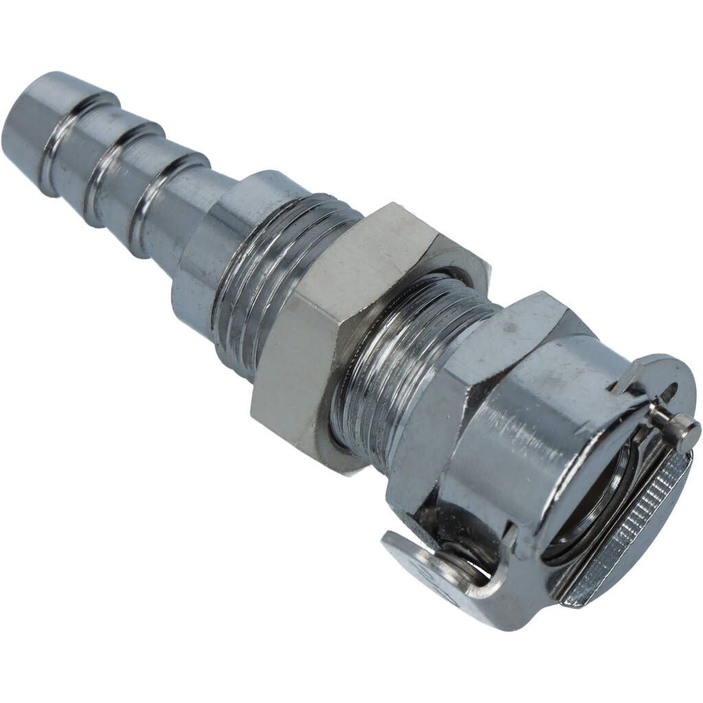 Quick Coupling Body, 1/8" Flow, 1/4" ID Tubing W shutoff, panel mount
